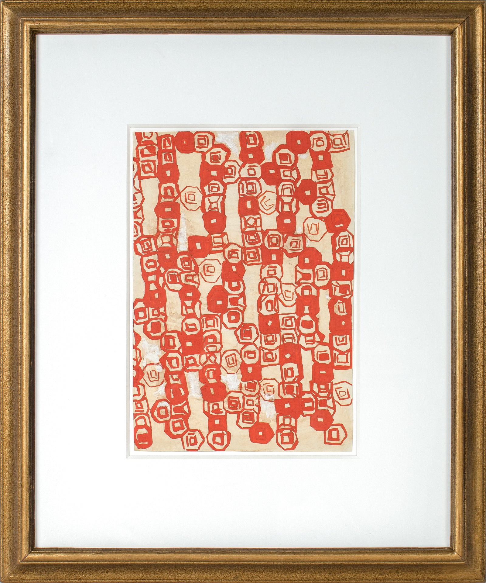 Stacked Geometric Abstract<br>1948 Gouache on Paper<br><br>#C1572