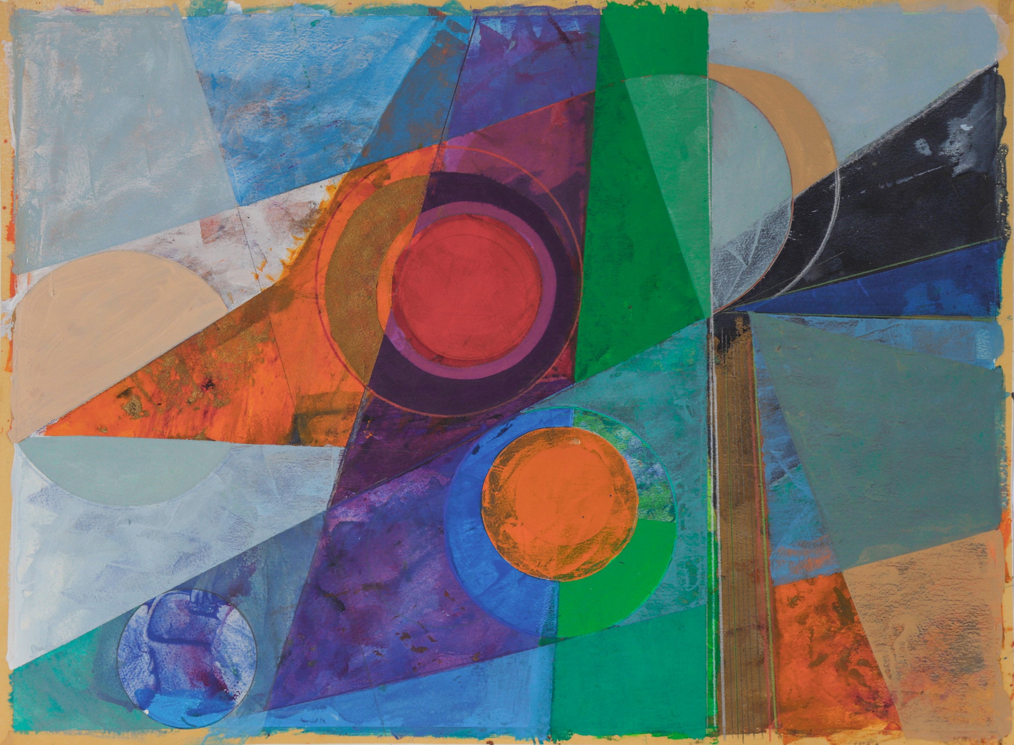 <i>Landscape with Sun Disc</i> Series <br>1991 Acrylic & Pencil on Paper <br><br>#C2399