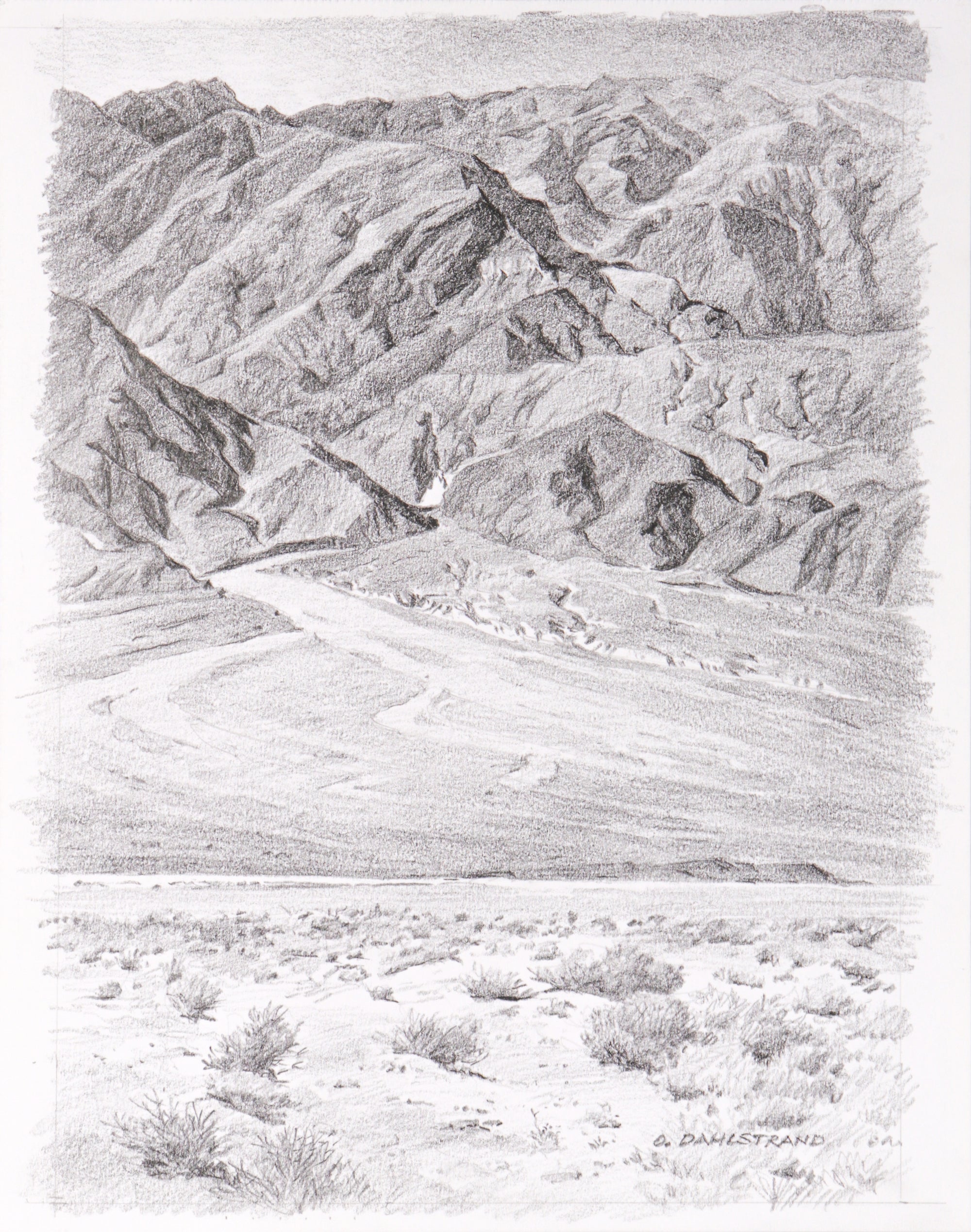 <I>Tucki Mountain, Death Valley</I> <br>20th Century Graphite<br><br>#C2768