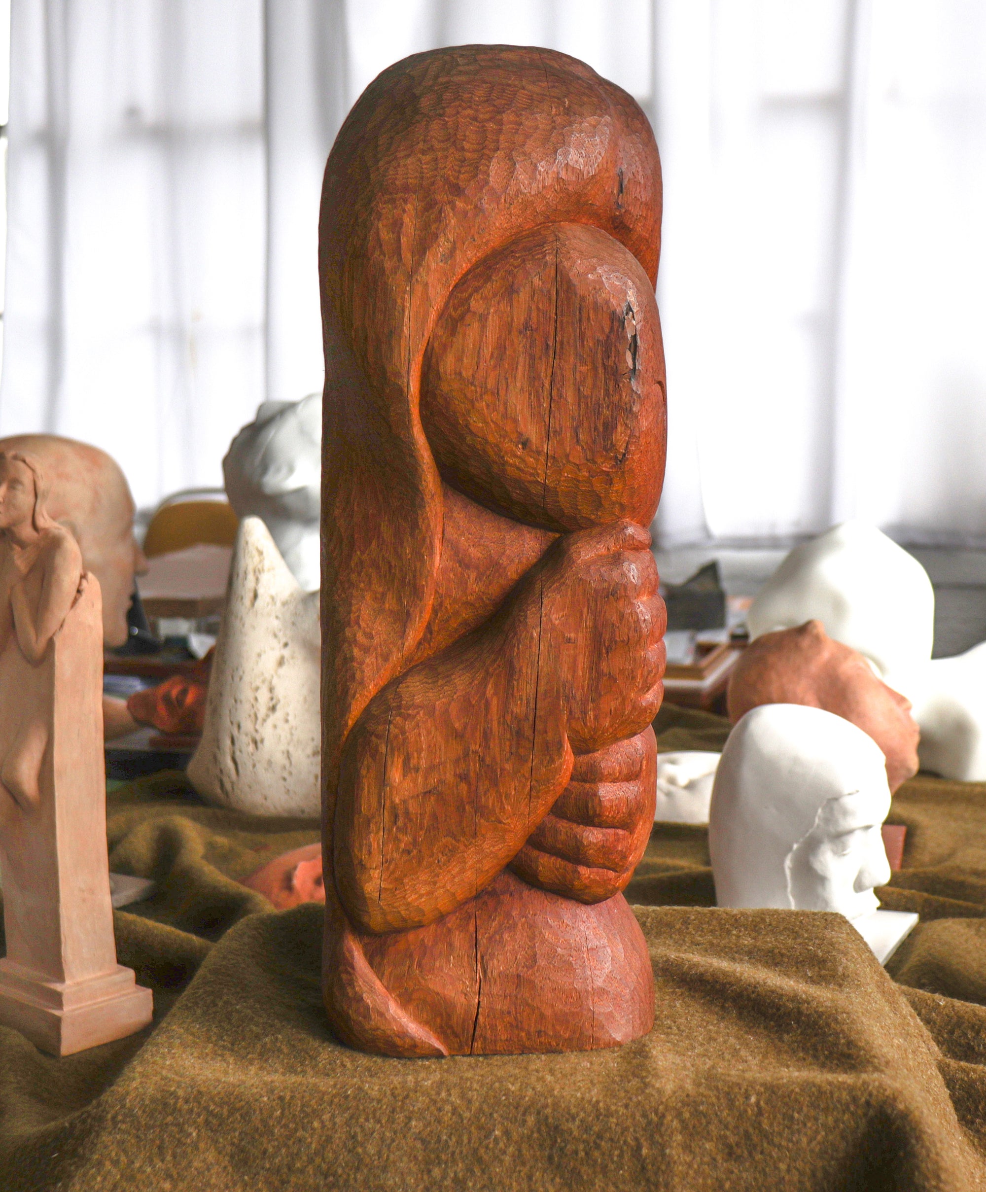 Embracing Figures II <br>20th Century Carved Wood <br><br>#C2832