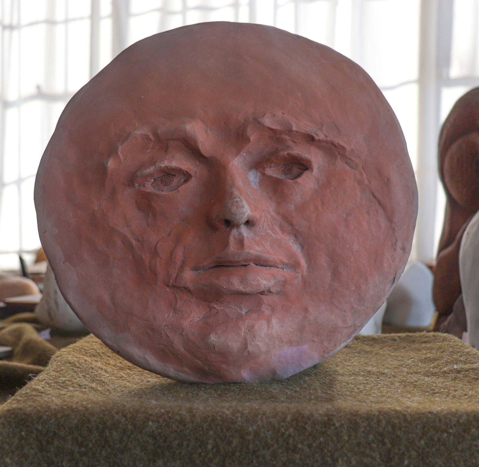 Musing Face <br>1994 Clay Sculpture <br><br>#C2940