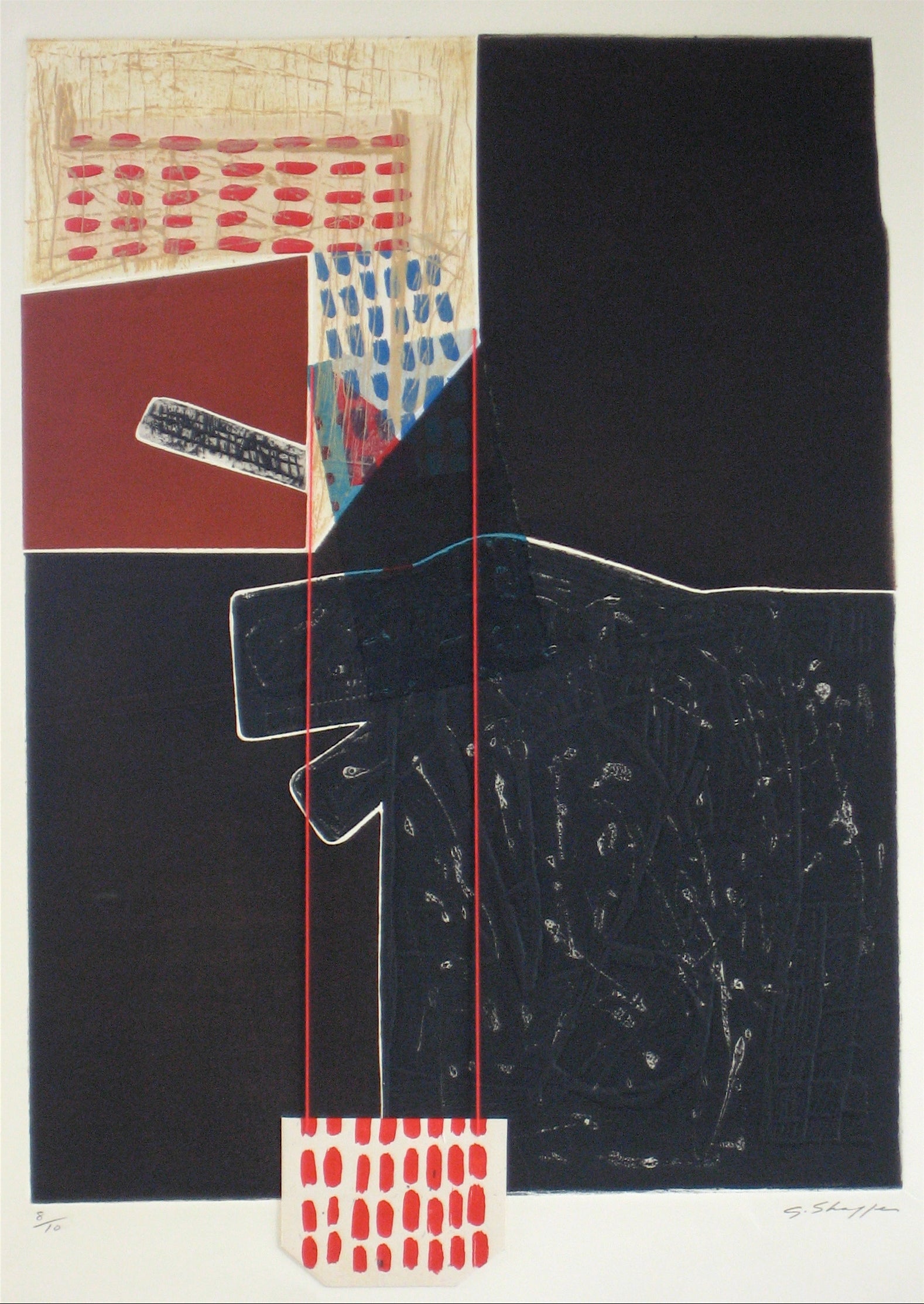 <i>Hang Down House XXI</i> <br>1994 Collograph, Lithography and Mixed Media<br><br>#12016