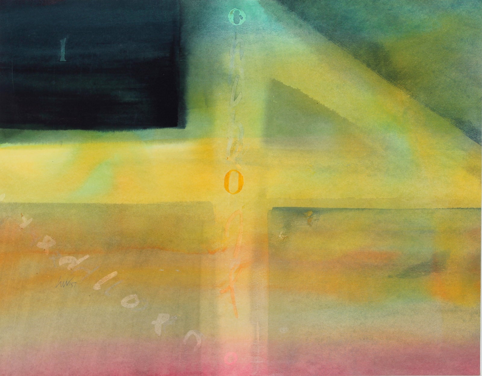 Colorful Grid <br>1987 Watercolor <br><br>#47099