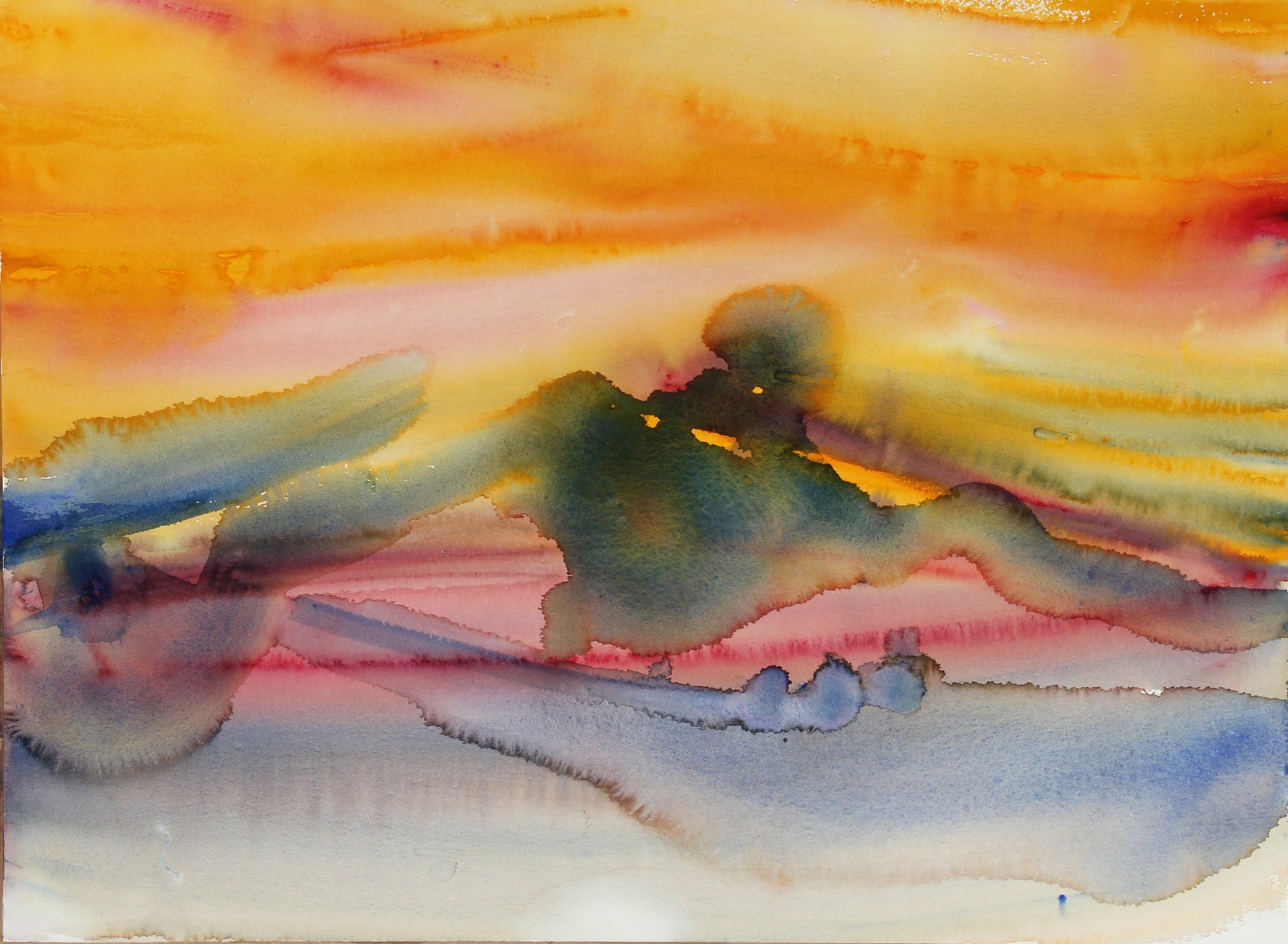 Abstract Seascape <br>Late 20th Century Watercolor <br><br>#47263