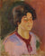 Colorful Portrait of Ethel Weiner in Pink <br>1930s Oil<br><br>#50207