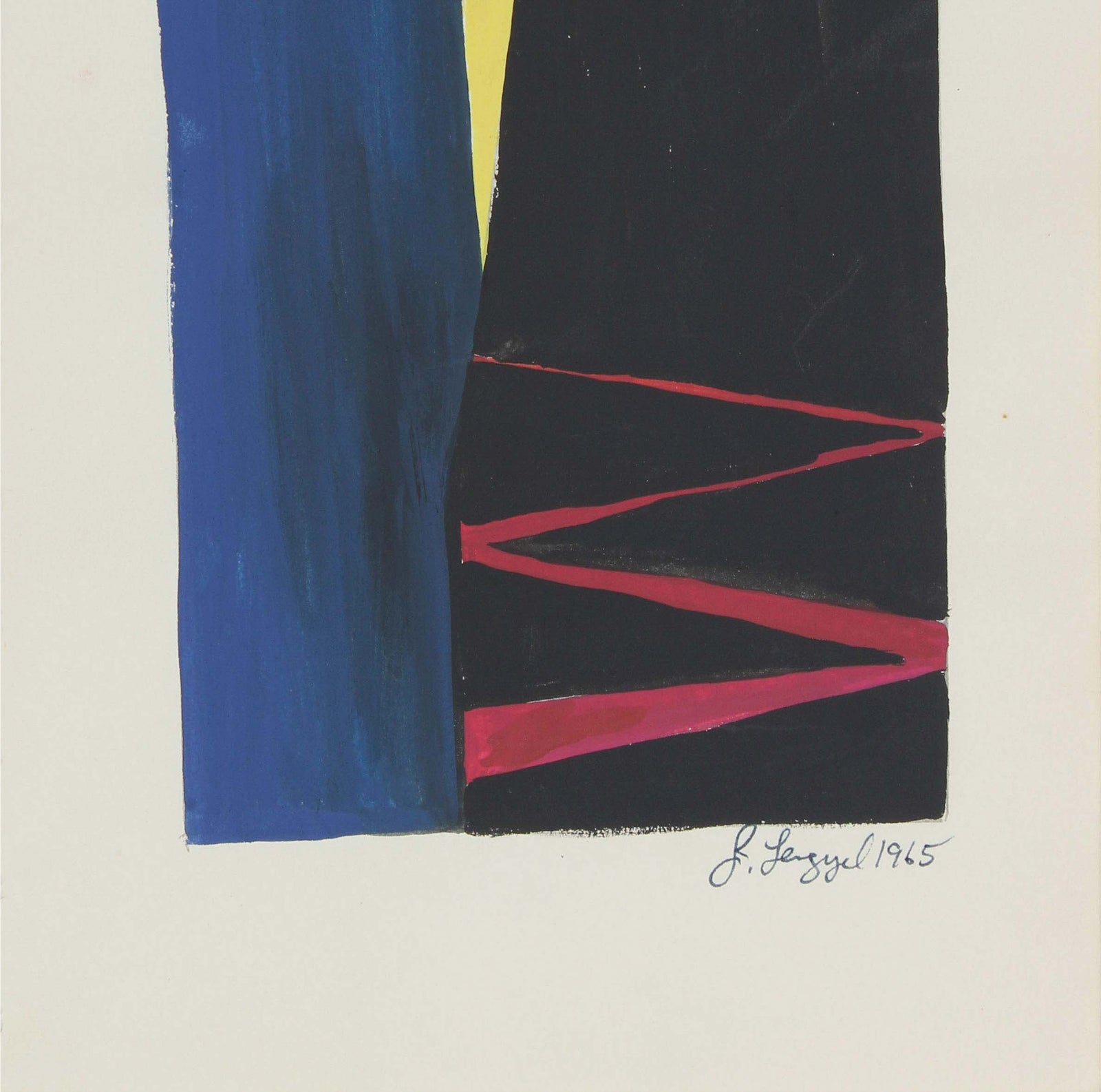 Dramatic Modernist Abstract<br>1965 Gouache<br><br>#58309