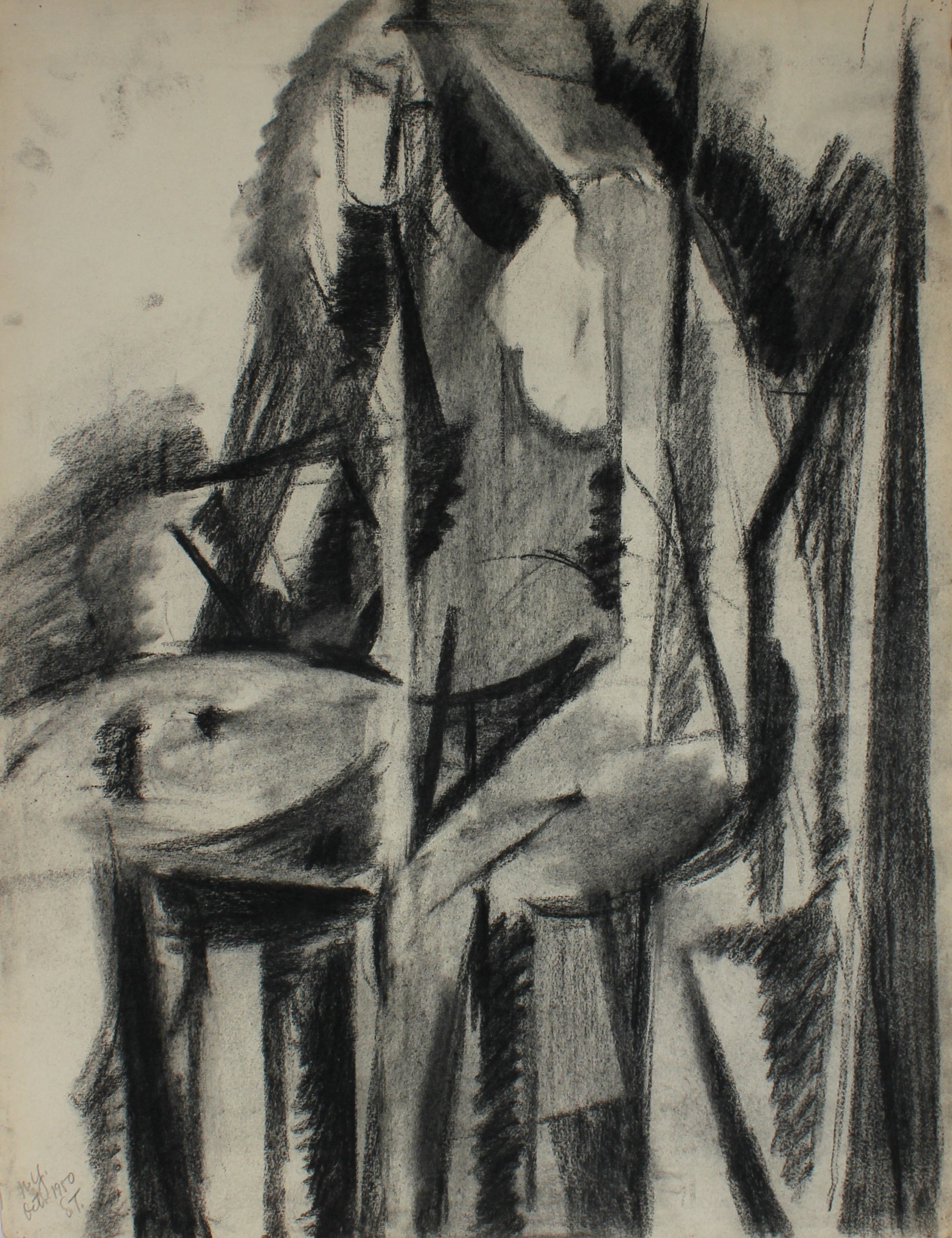 Abstracted Linear Figure<br>October 1950 Charcoal on Paper<br><br>#66830