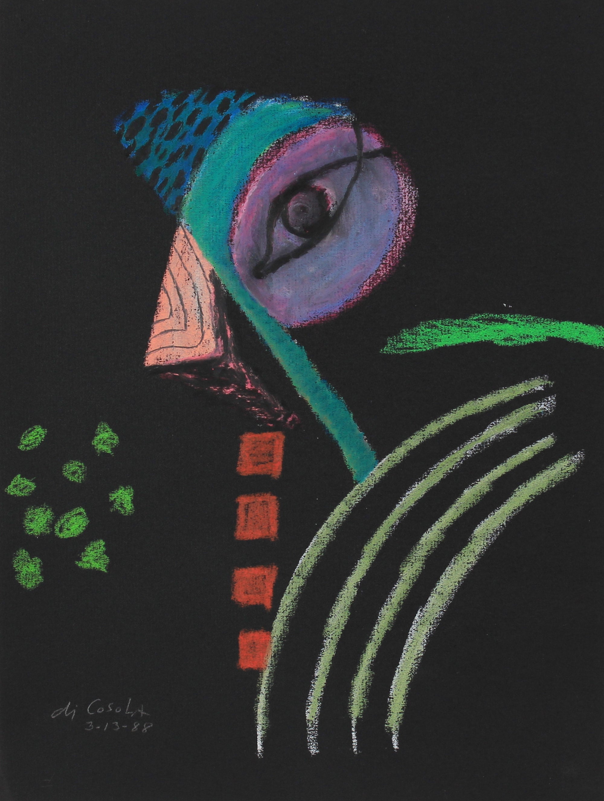 Abstract Pastel With Eye <br>1988 Pastel <br><br>#83847