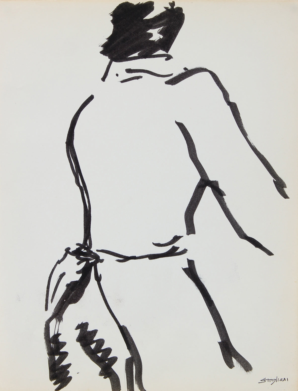 Modernist Figure&lt;br&gt;Mid-Late 20th Century Ink&lt;br&gt;&lt;br&gt;#95025