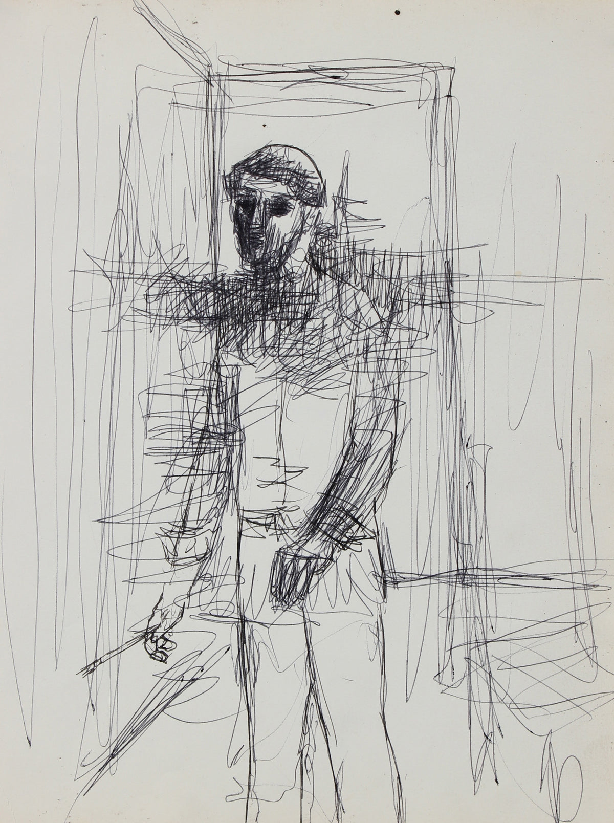 Modernist Figure Drawing &lt;br&gt;1971 Ink &lt;br&gt;&lt;br&gt;#95030