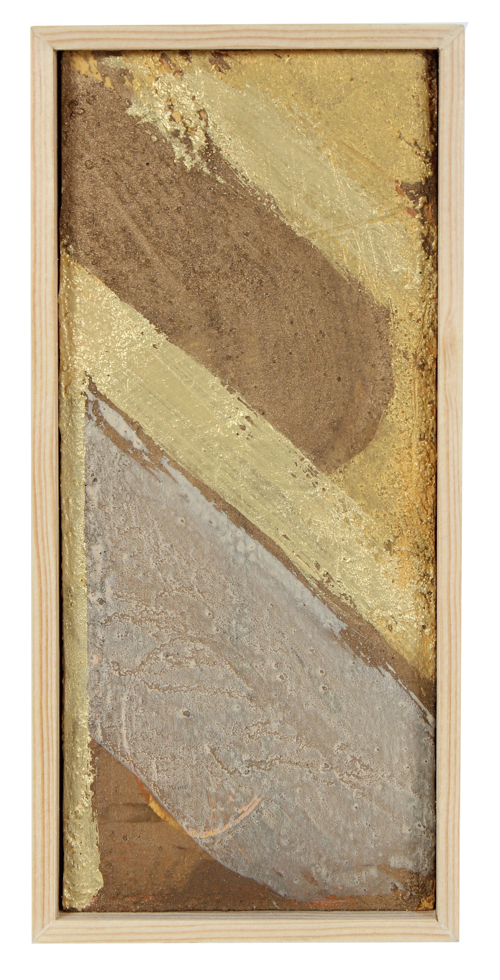 Vertical Ripples Abstract <br> Cement & Paint on Wood<br><br>#95127