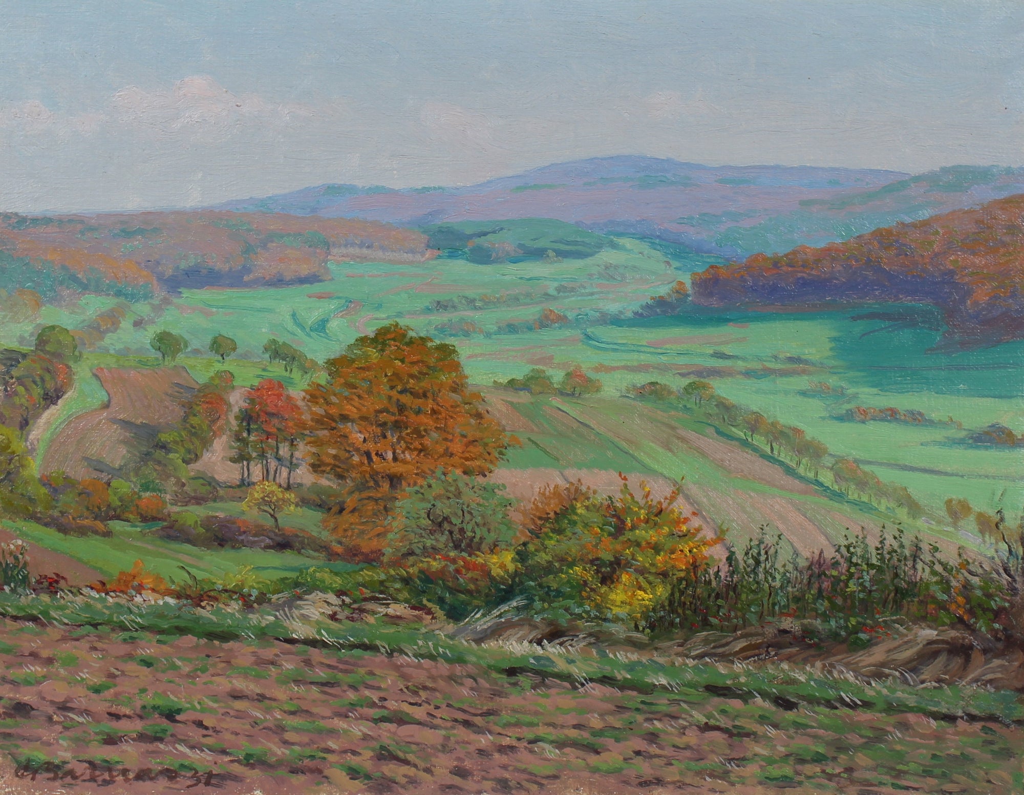 <i>View From Dietrichberg in Autumn</i><br>1931 Oil<br><br>#95837