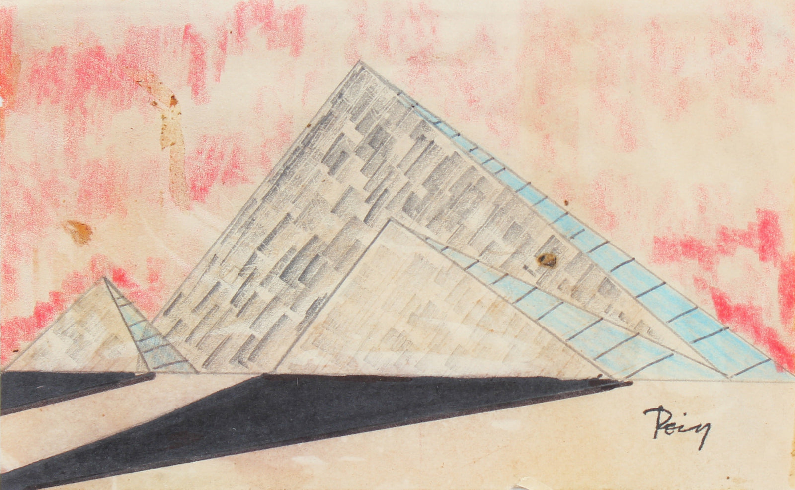 <i>Temple I</i> <br>Late 1960s Ink, Graphite & Colored Pencil <br><br>#96866