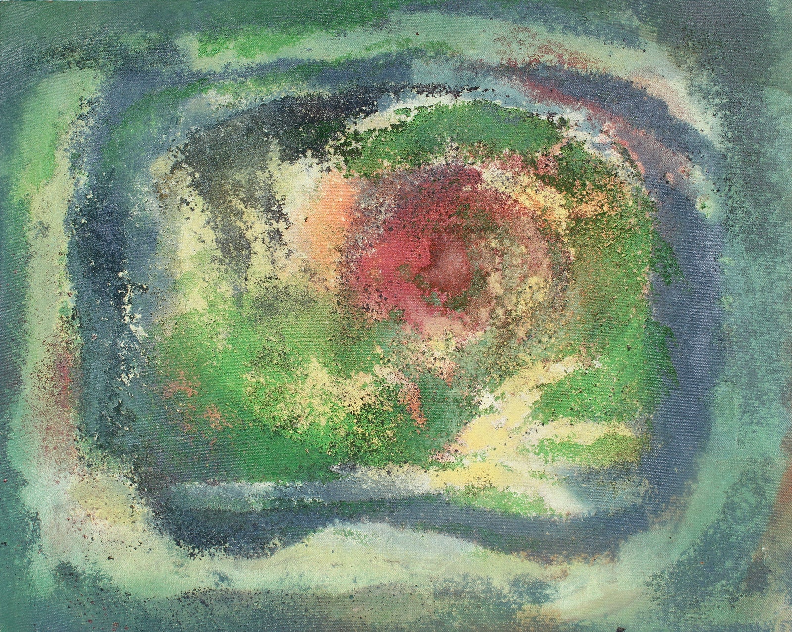 Pink & Green Colorscape <br>20th Century Oil & Sand <br><br>#A4005