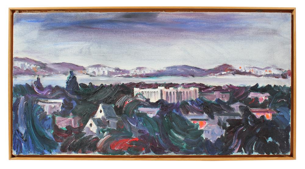 Expressive East Bay Landscape<br>Mid-Late 20th Century Oil<br><br>#A4066