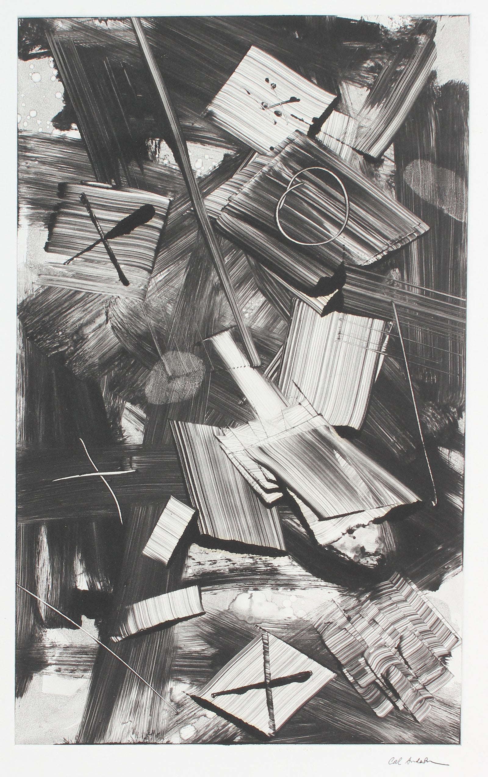 Brushstroke Geometry <br>1990-2000s Monotype <br><br>#A4446