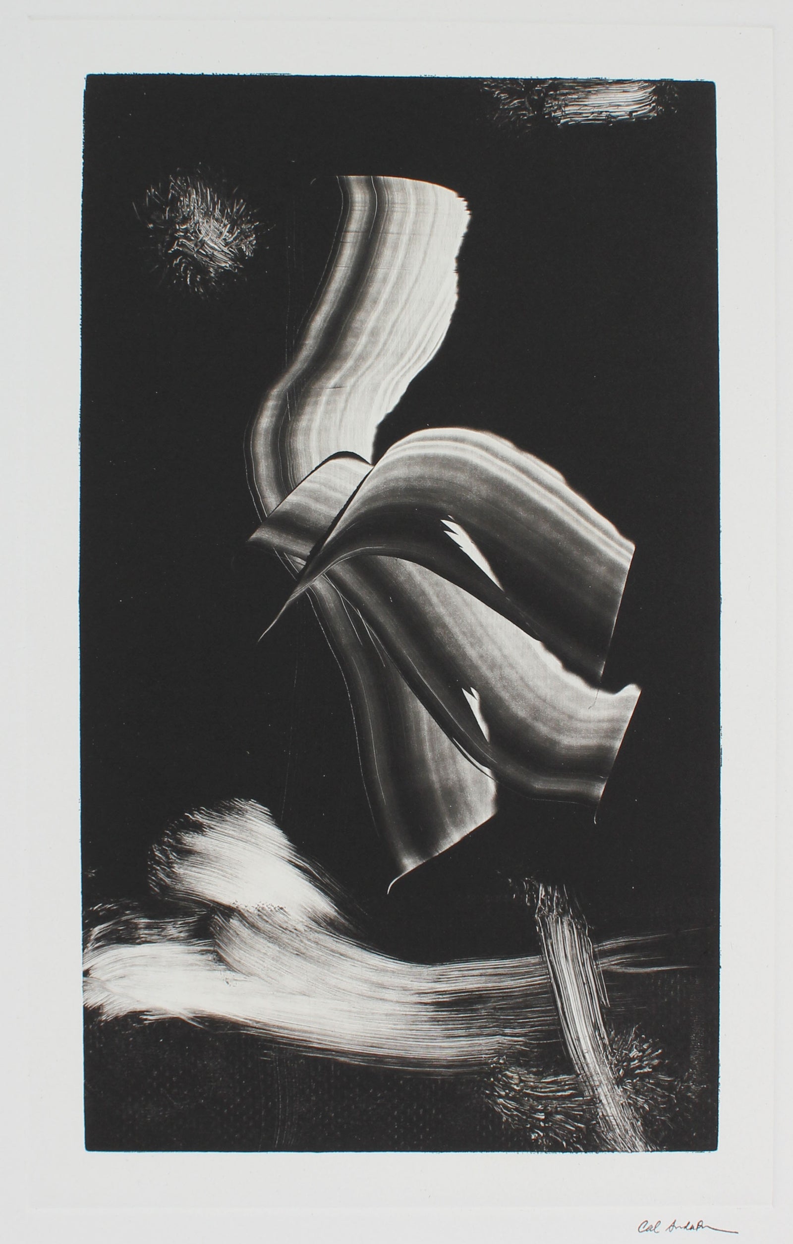 Modern Brushstroke Abstract <br>1990-2000s Monotype <br><br>#A4453