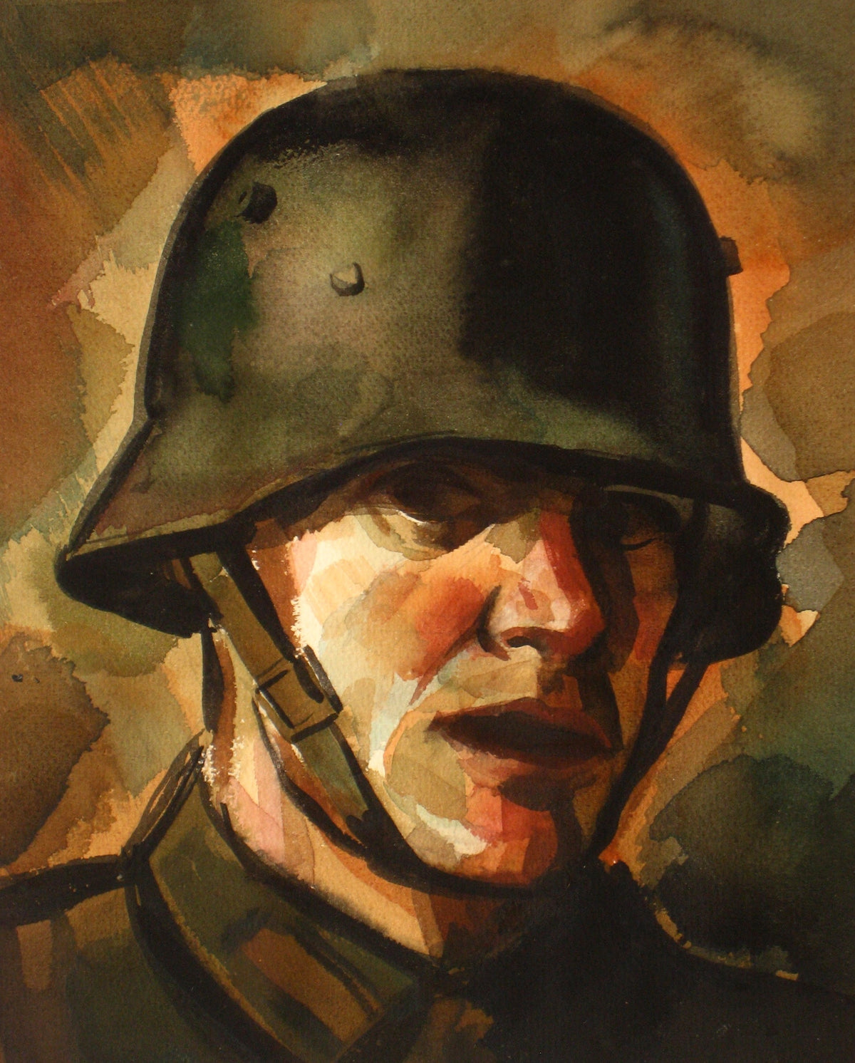 Ready for Battle&lt;br&gt;1930-60s Watercolor&lt;br&gt;&lt;br&gt;#13382