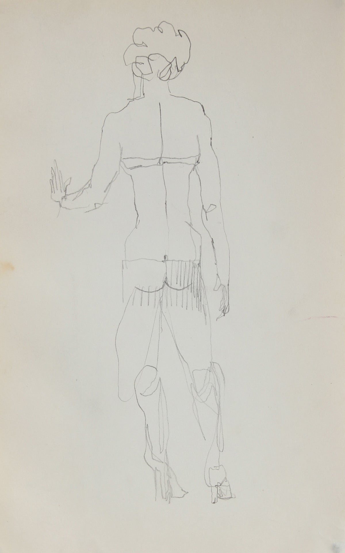 Standing Nude Figure &lt;br&gt;1950-60s Graphite &lt;br&gt;&lt;br&gt;#0370