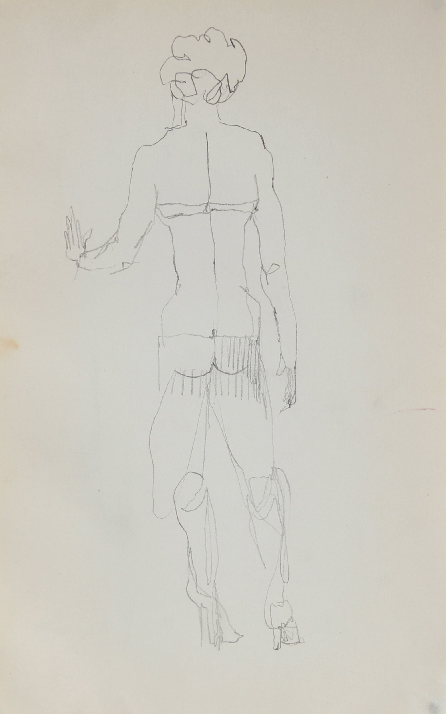 Standing Nude Figure <br>1950-60s Graphite <br><br>#0370