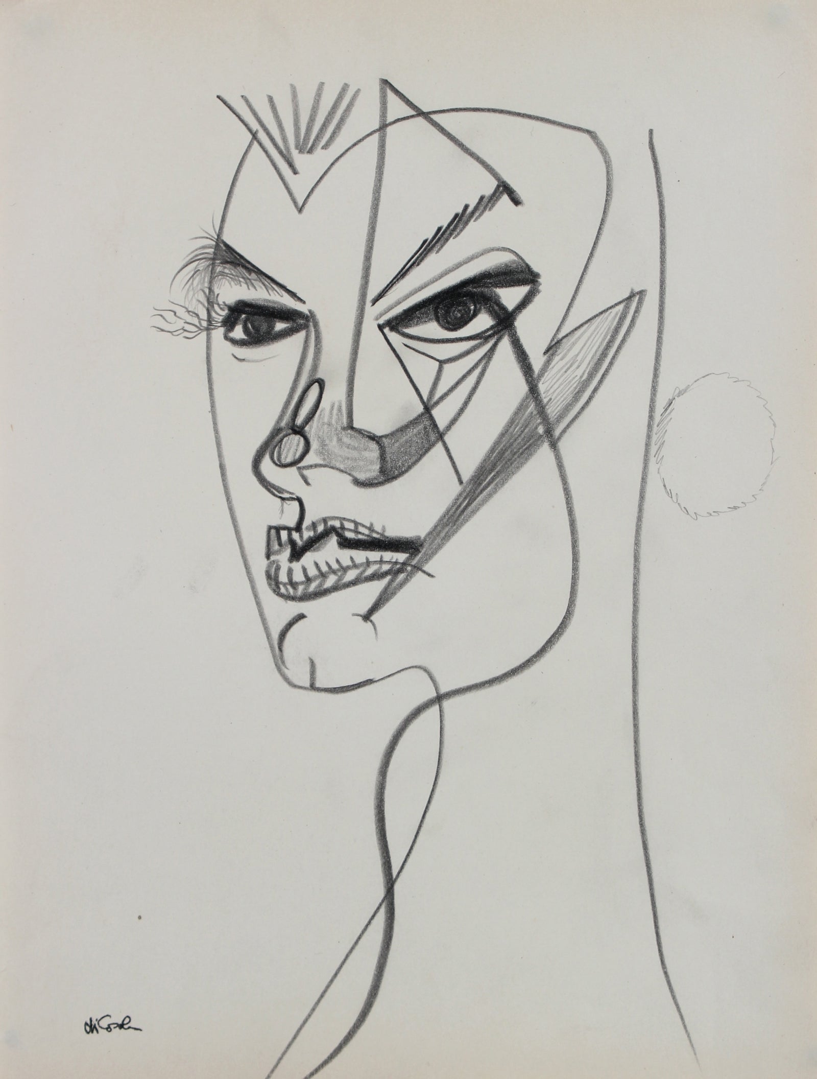 Abstracted Linear Face <br>20th Century Graphite <br><br>#21203