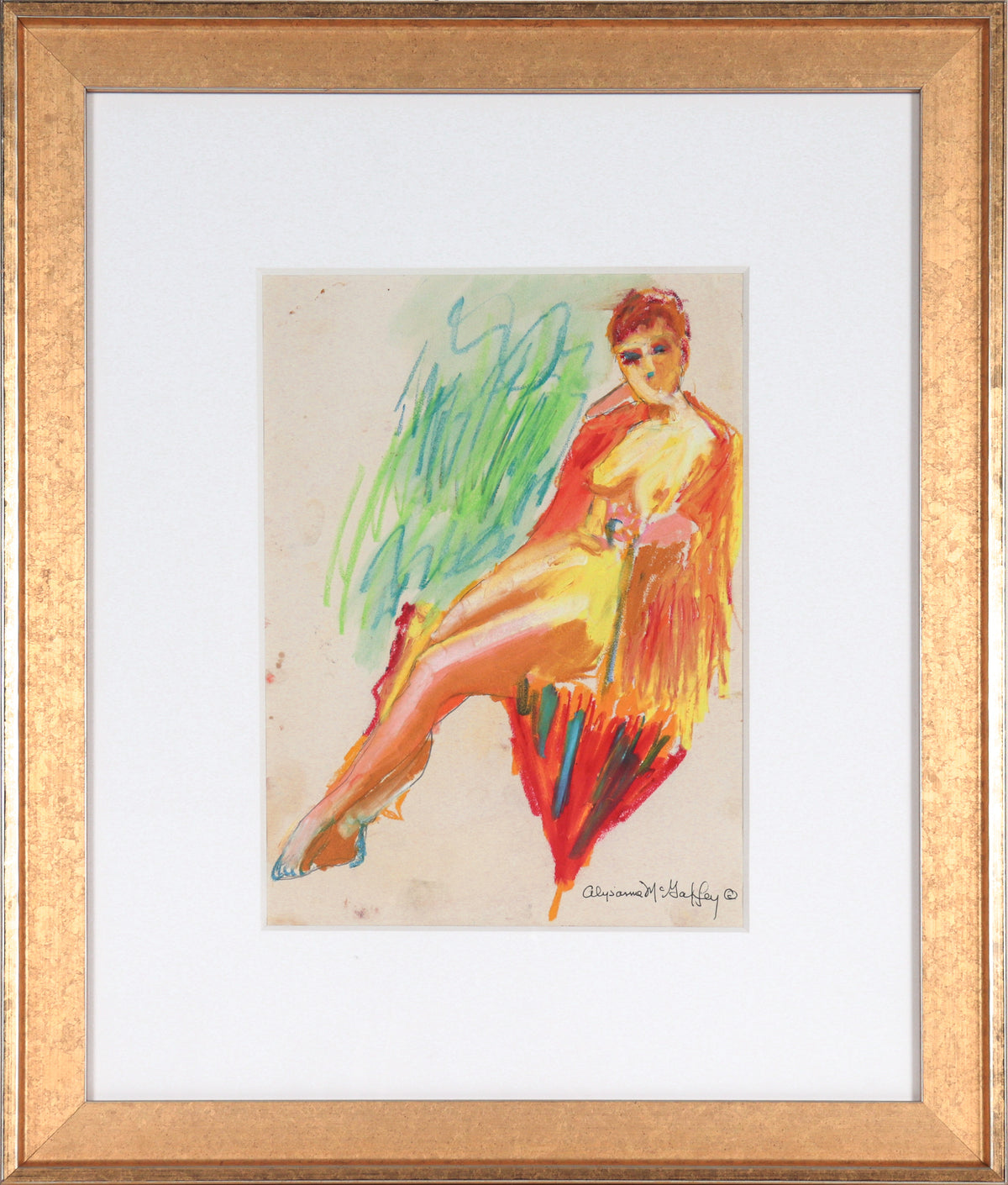 Warm Toned Nude Drawing&lt;br&gt;1950-60s Pastel&lt;br&gt;&lt;br&gt;#23249