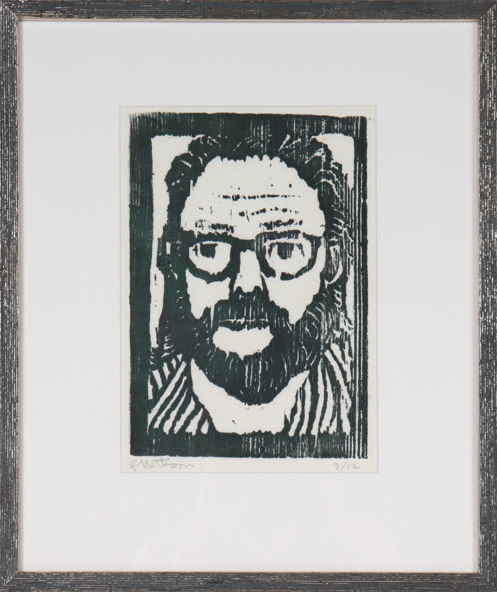 Artist Self Portrait<br>20th Century Woodcut<br><br>#29519