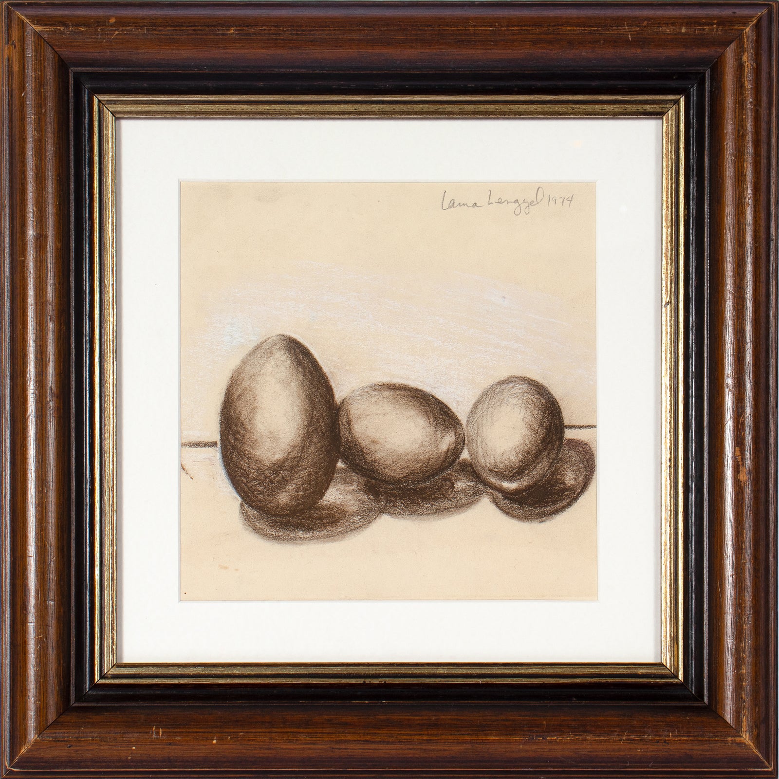 Three Eggs in a Row <br>1974 Pastel <br><br>#58386