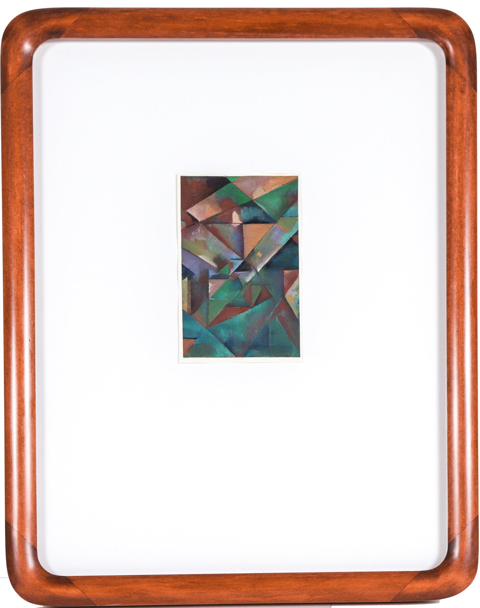 Desaturated Triangular Grid <br>Late 20th Century Oil on Paper <br><br>#71432