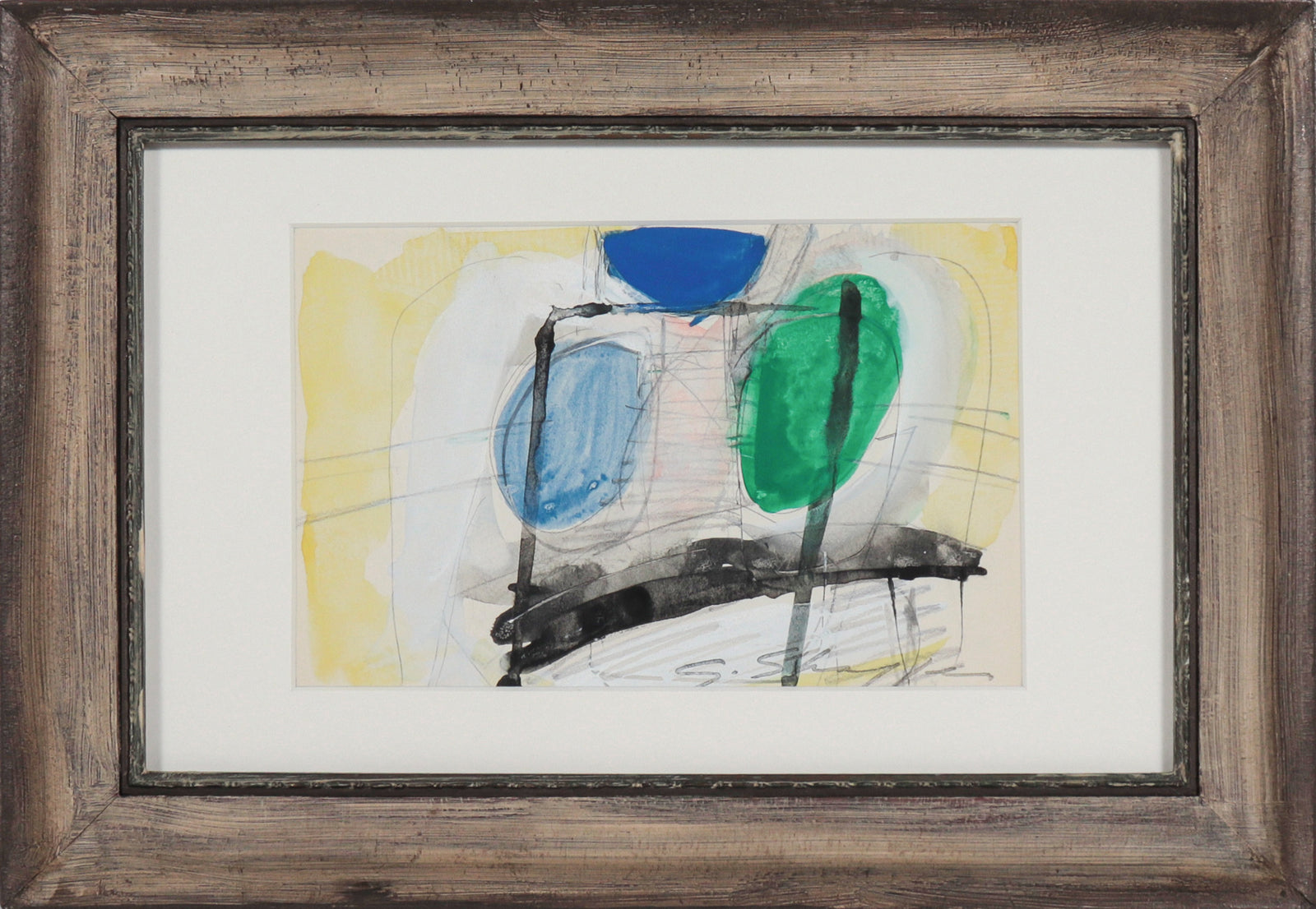 Abstract Expressionist Painting<br>1967 Gouache<br><br>#8322