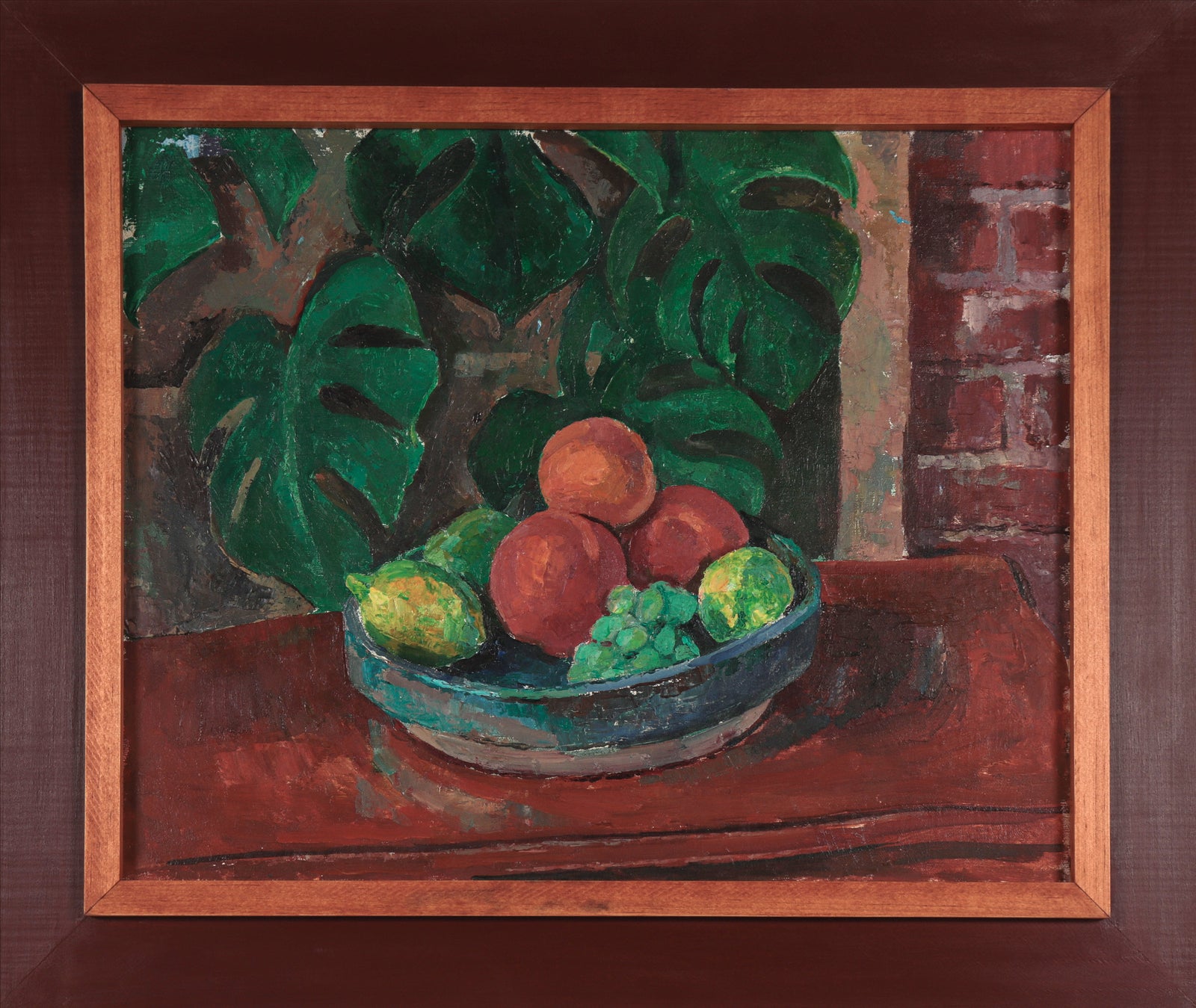 Fruit Bowl Still Life<br>20th Century Oil on Canvas <br><br>#89009