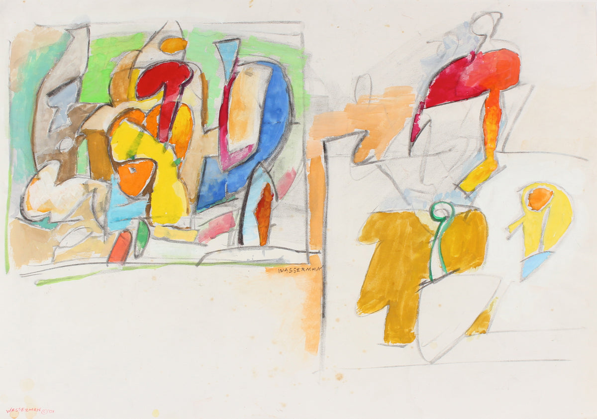 Colorful Abstract Scene &lt;br&gt;Circa 2000 Gouache and Graphite &lt;br&gt;&lt;br&gt;#89518