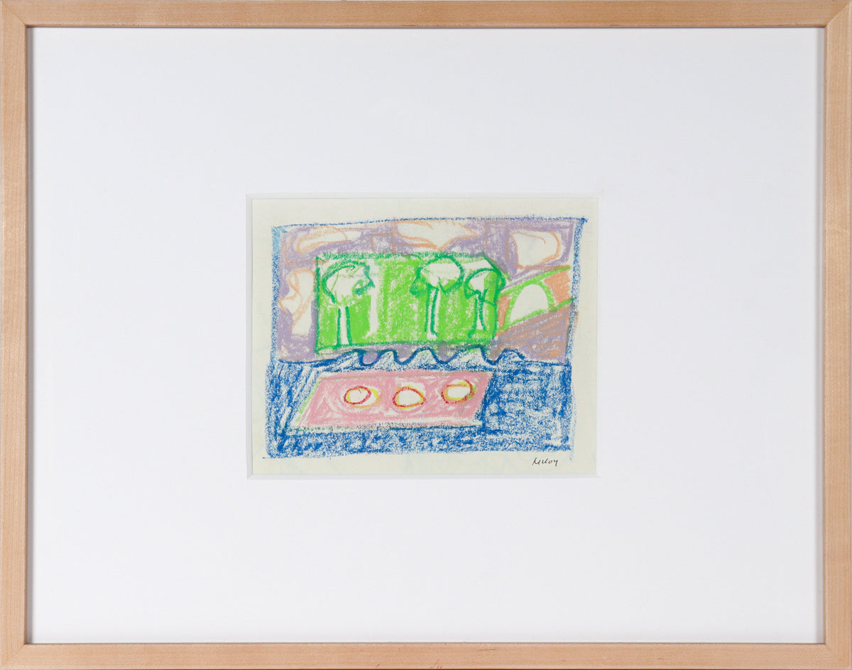 Bright &amp; Abstracted Seascape <br>Mid 20th Century Pastel <br><br>#91426