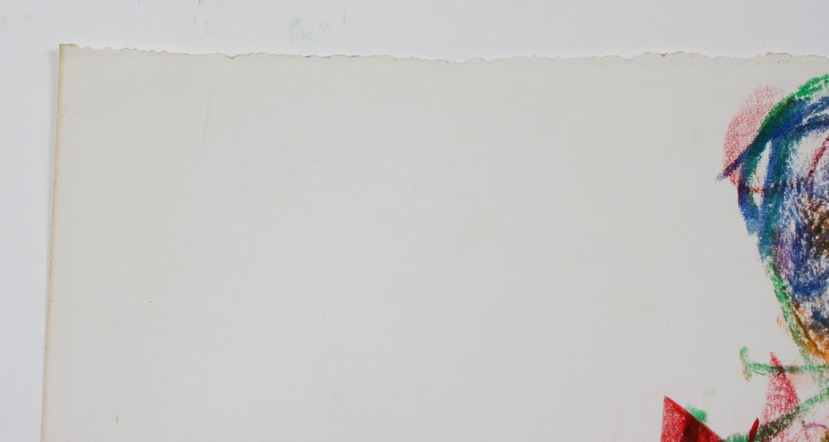 Colorful Expressionist Figure <br>1980 Wax Crayon <br><br>#91432