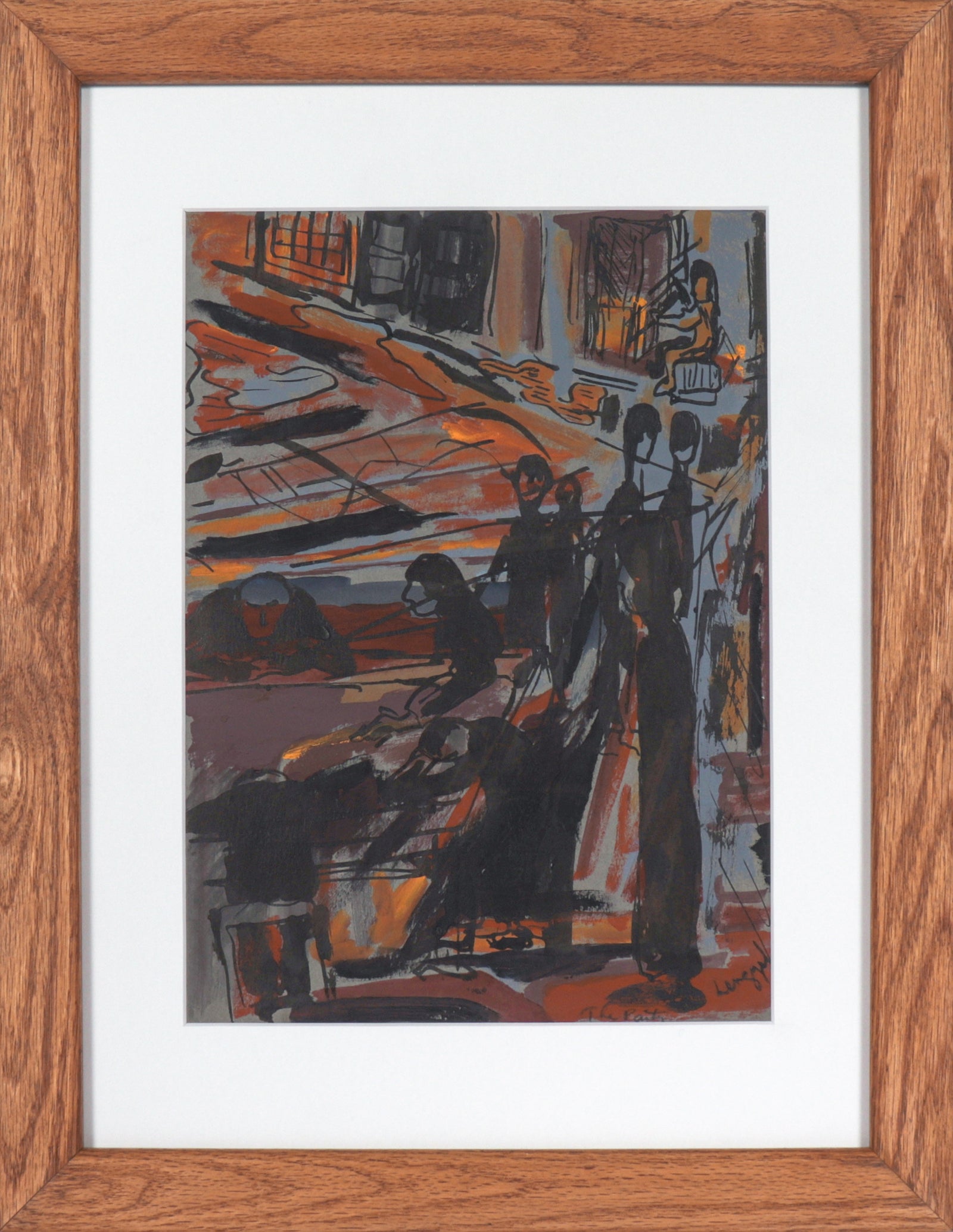 <i>The Party</i> <br>20th Century Ink & Acrylic on Paper <br><br>#92659