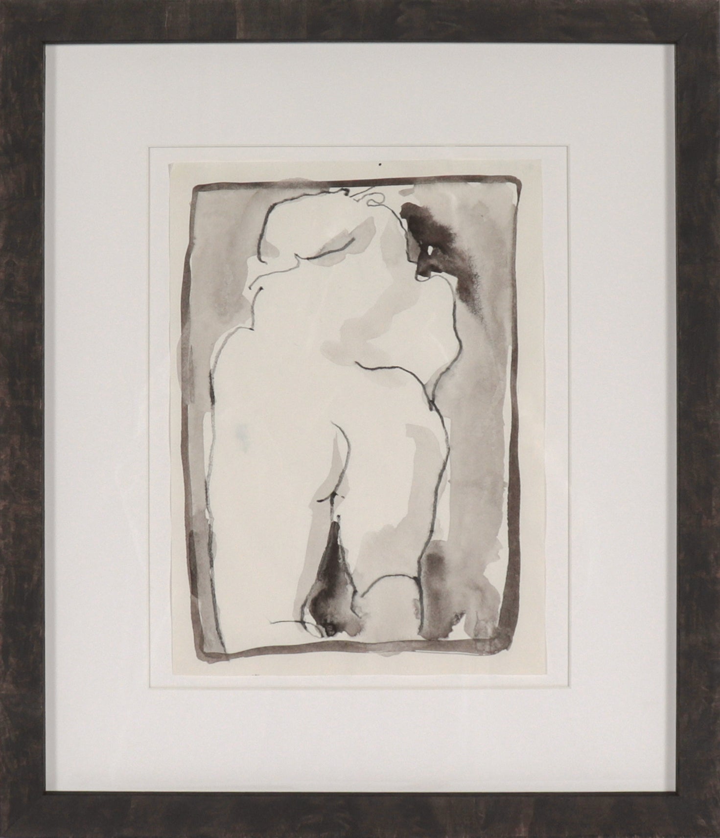 Nude Figure Study <br>1995 Ink Wash and Colored Pencil<br><br>#93739