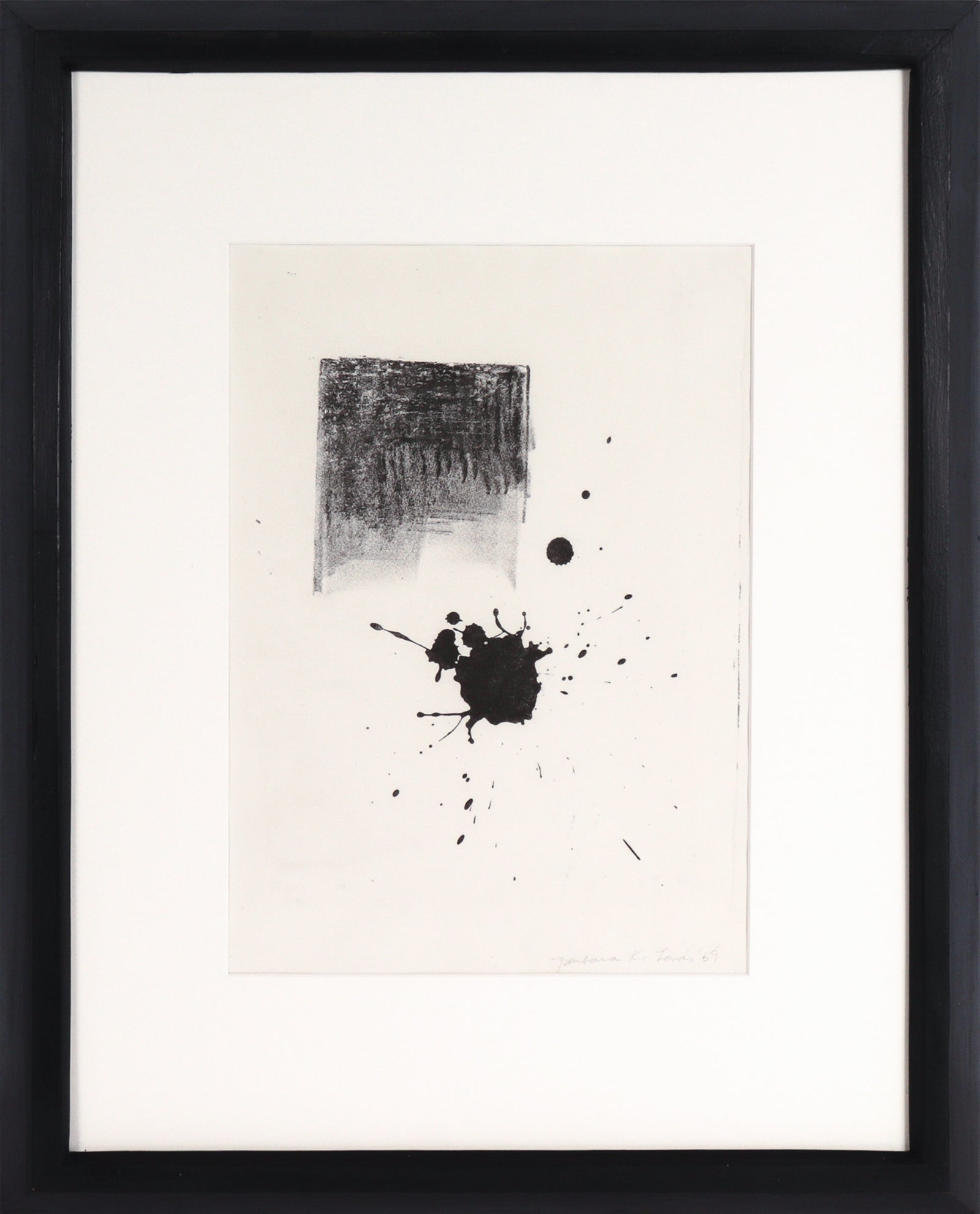 Abstract Ink Blot Print <br>1969 Stone Lithograph <br><br>#96325