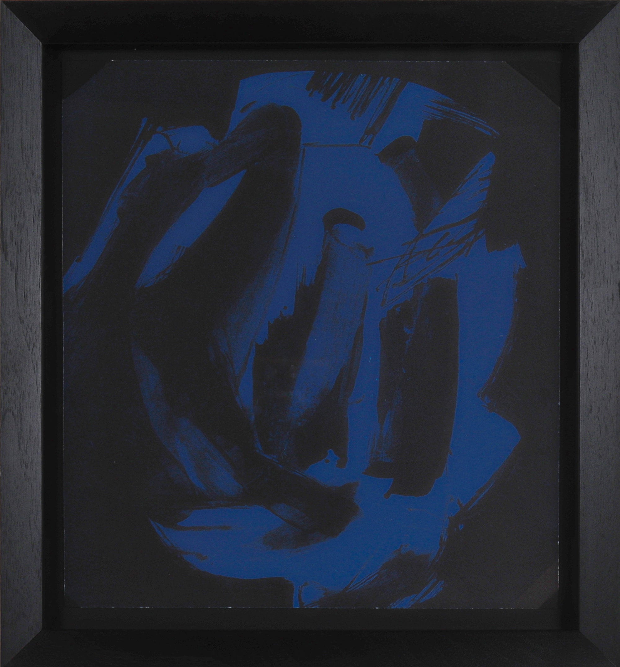 Abstract Print in Blue & Black<br>1997 Lithograph <br><br>#96831