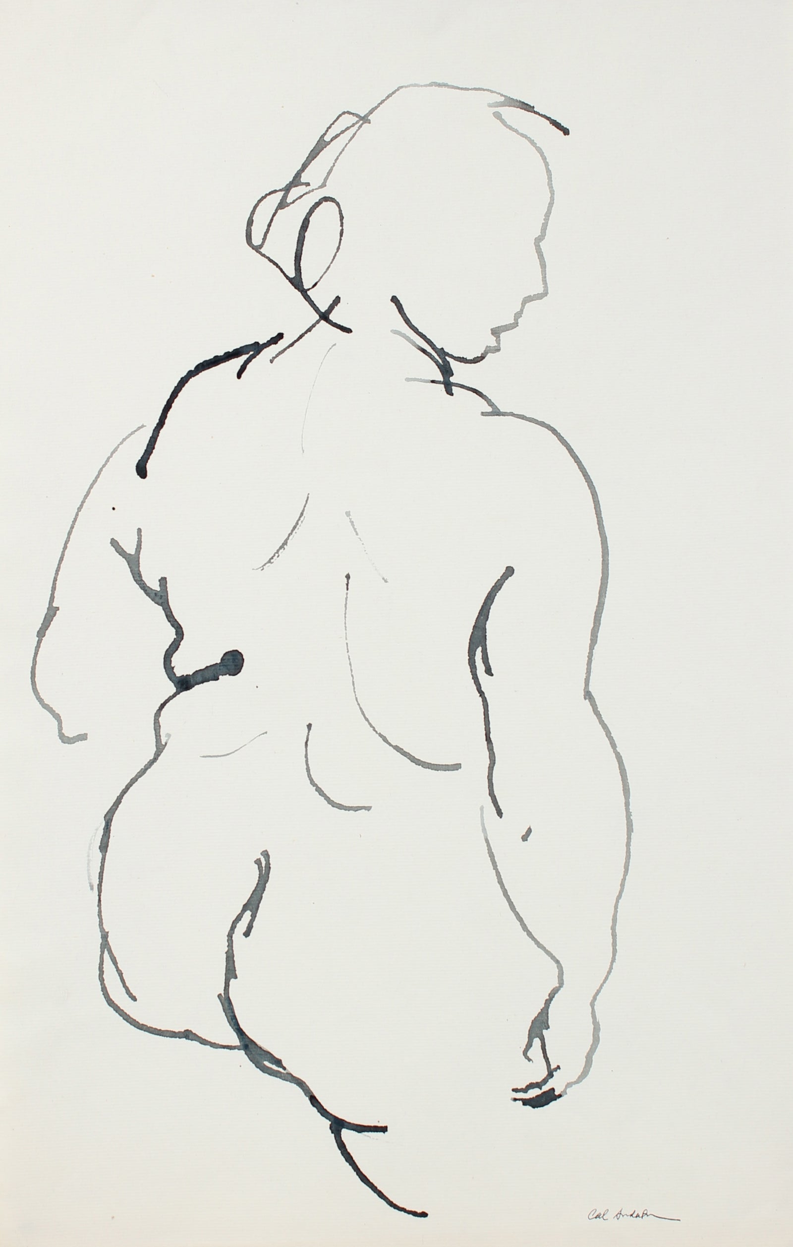 Minimal Female Nude <br>Mid Century Ink <br><br>#97520