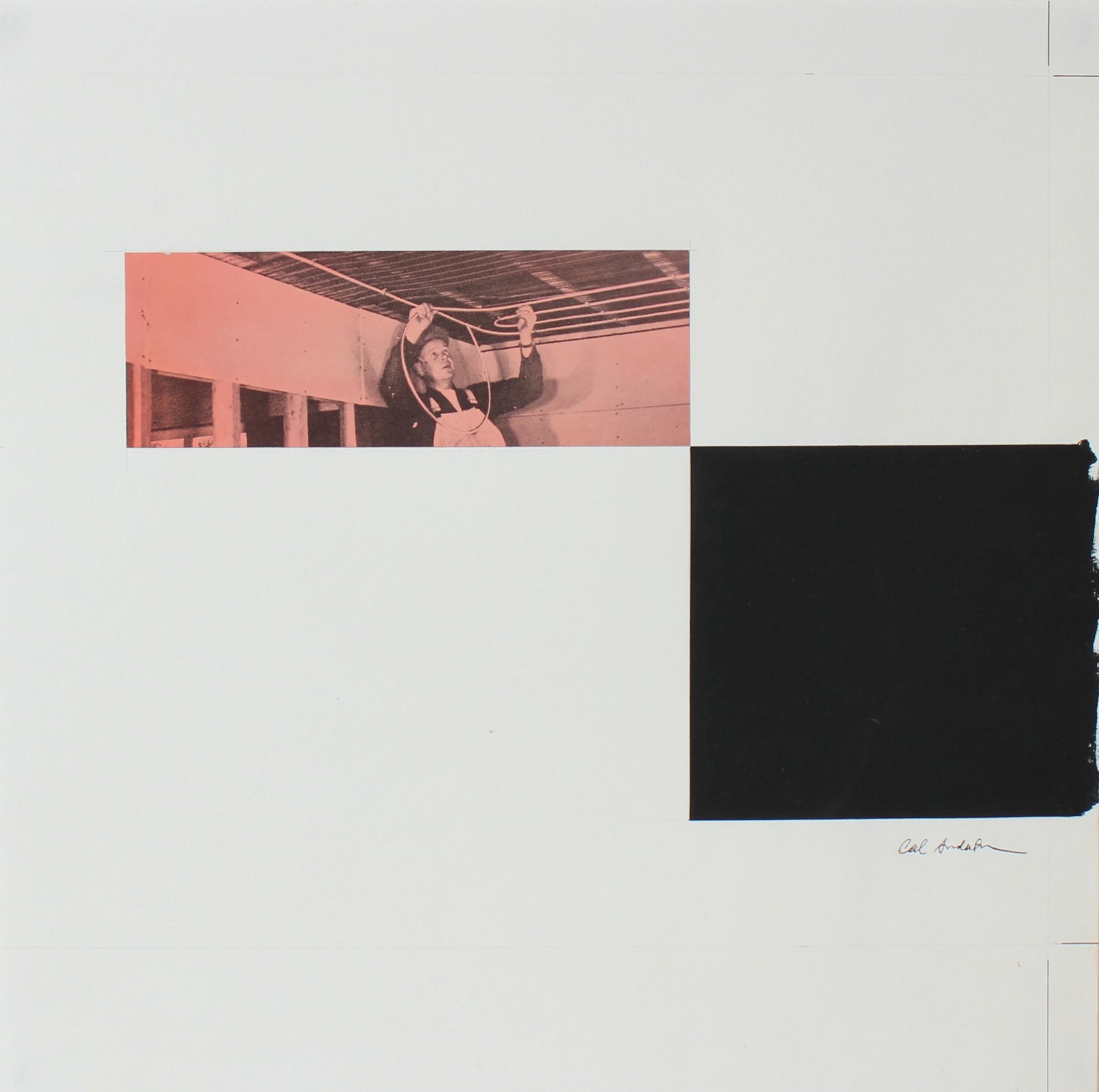 Mid Century Gouache & Collage Scene <br><br>#97561