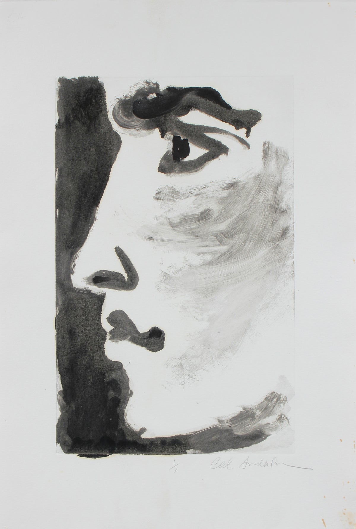 Monochromatic Profile Portrait Print&lt;br&gt;1990s-2000s Monotype &lt;br&gt;&lt;br&gt;#97637