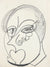 Surrealist Abstracted Face <br> Late 20th Century Graphite <br><br>#98848