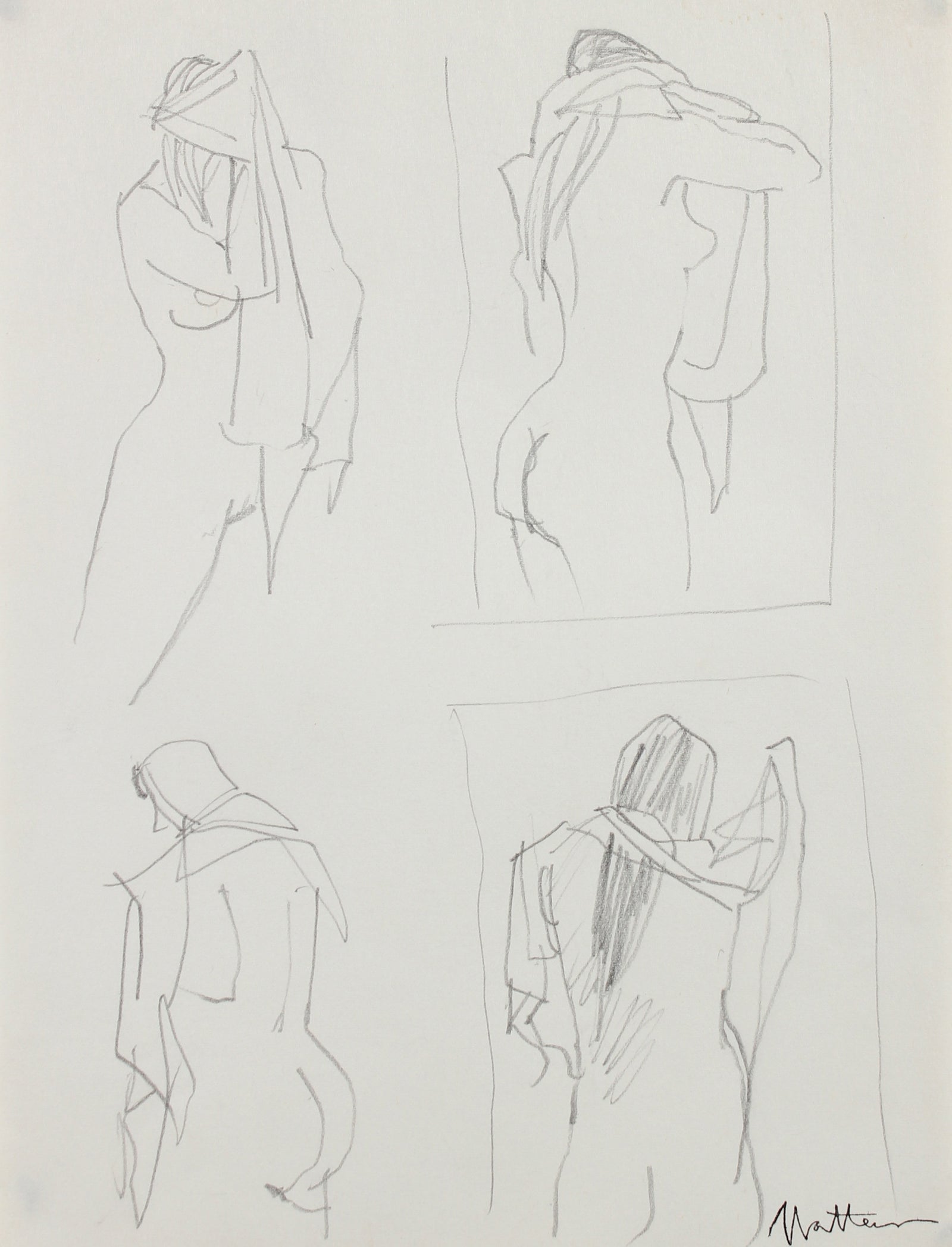 Four Figure Studies <br>20th Century Graphite <br><br>#99724