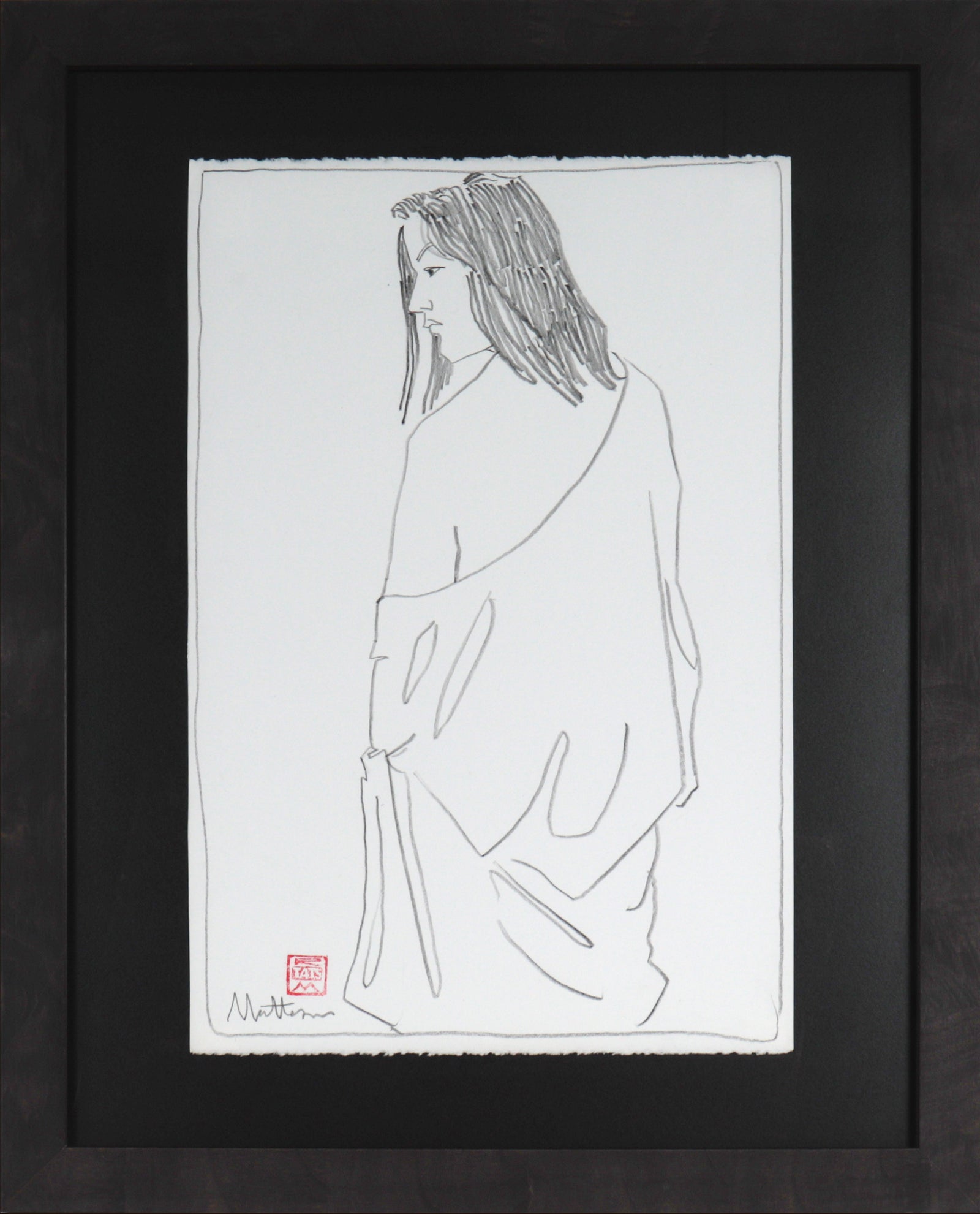 Standing Draped Figure<br>20th Century Graphite<br><br>#99728