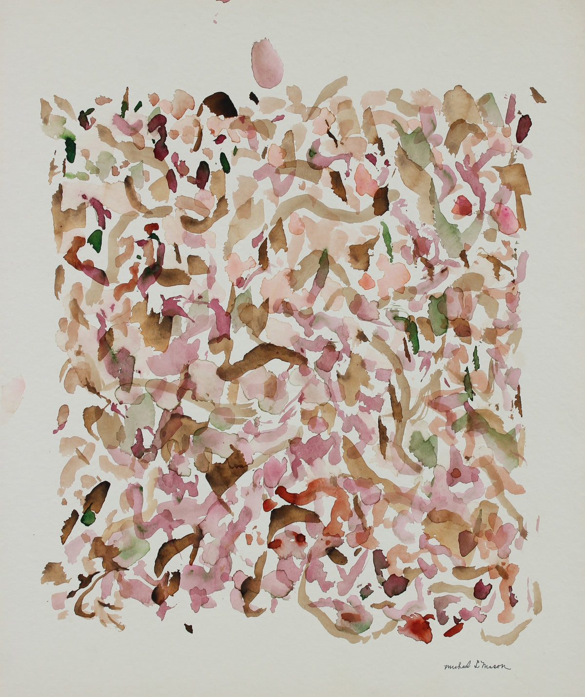 Rose-Gold Gestural Abstract &lt;br&gt;1963 Watercolor &lt;br&gt;&lt;br&gt;#99831