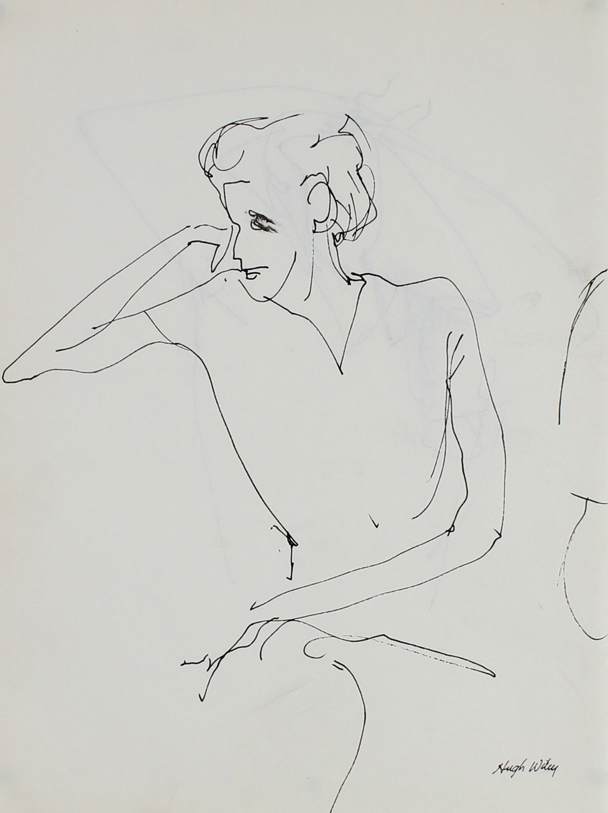 Woman Seated &lt;br&gt;1957 Ink &lt;br&gt;&lt;br&gt;#A1953