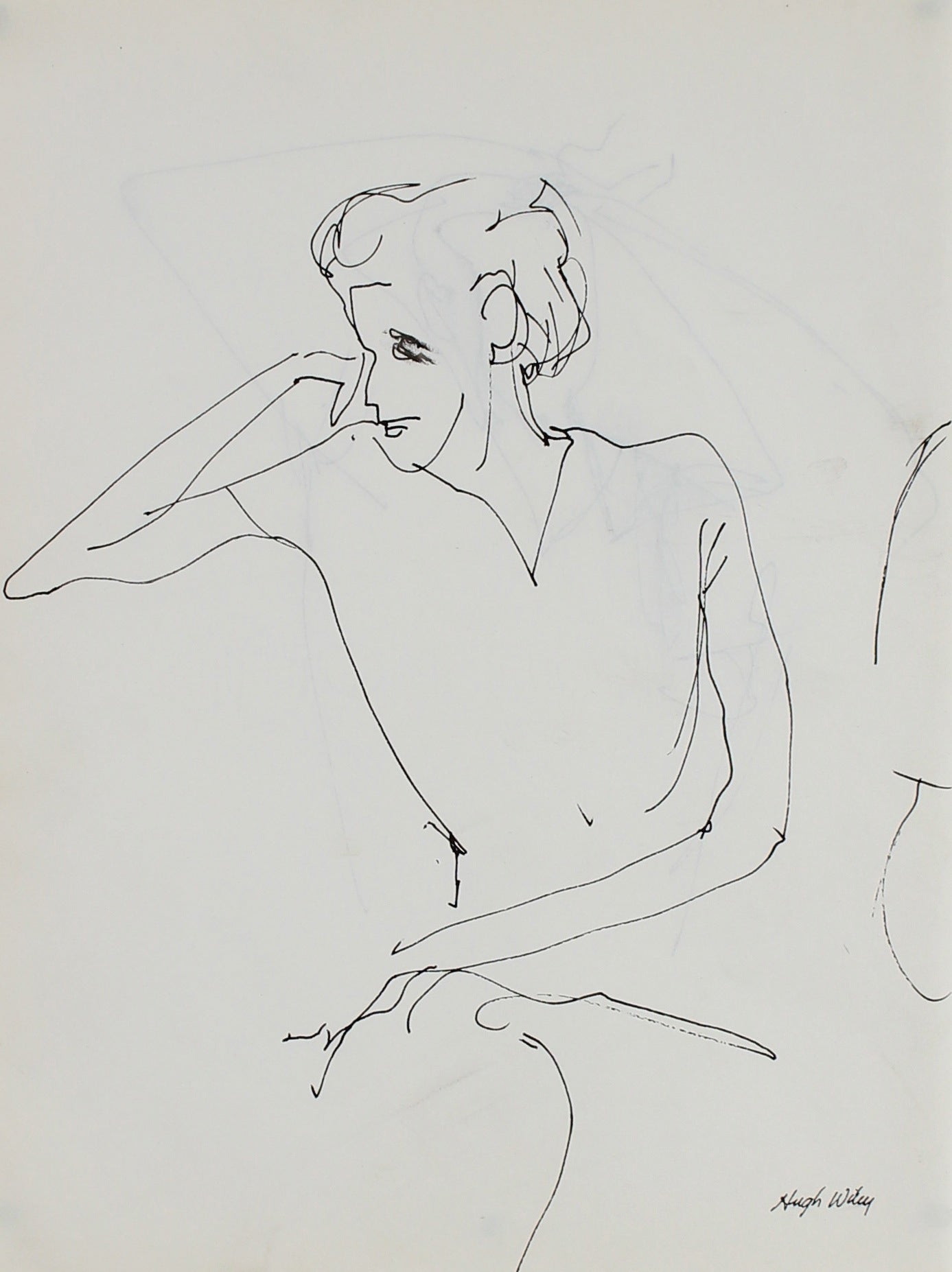 Woman Seated <br>1957 Ink <br><br>#A1953