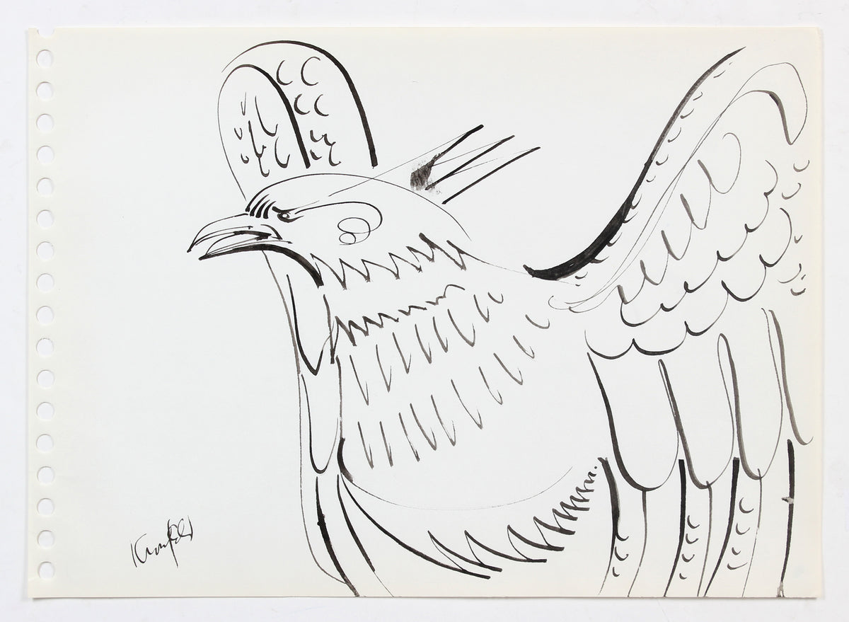 Bird in Flight <br>1960s-70s Ink <br><br>#A5991