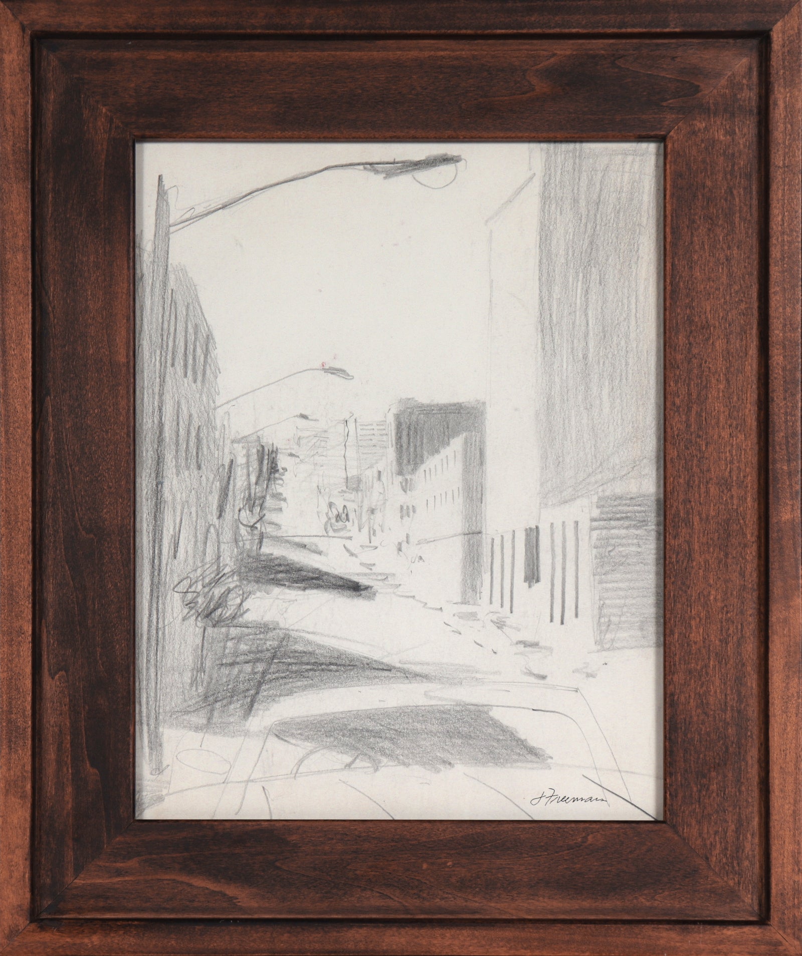 Quiet San Francisco Street Scene <br>20th Century Graphite <br><br>#A8315