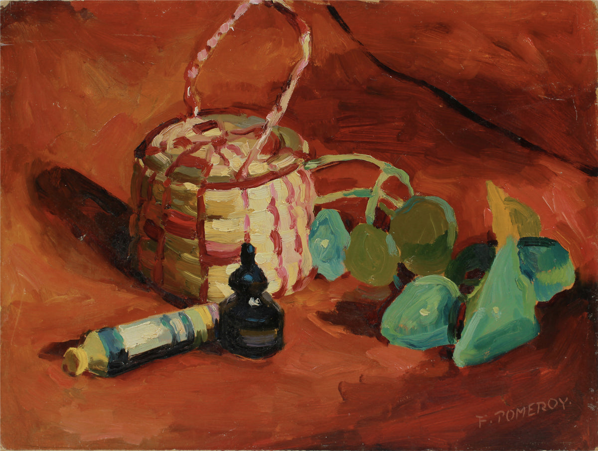 Maroon Still Life &lt;br&gt;Mid-Late 20th Century Oil &lt;br&gt;&lt;br&gt;#A9950